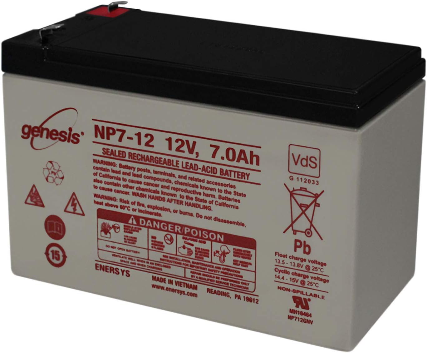 NP7-12 12V 7Ah Sealed Lead Acid Battery